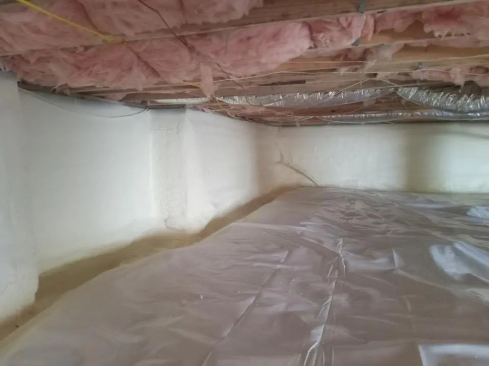Crawl space encapsulation with closed-cell spray foam for Flat Roof Repair in Harrisburg